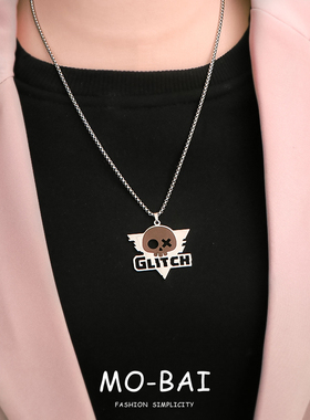 无机杀手周边项链钛钢不掉色三角骷髅头金属吊坠个性创意百搭配饰