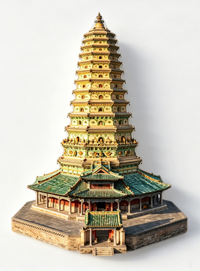 【山西广胜寺飞虹塔冰箱贴】文旅地标纪念品琉璃古塔旅游文创磁贴