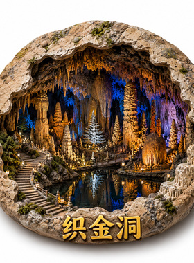 【织金洞冰箱贴】贵州毕节文创旅中国溶洞之王霸王盔旅游打卡贴饰