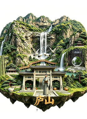 【庐山冰箱贴】金属磁吸微缩景观式文创江西九江赣地文旅伴手礼潮