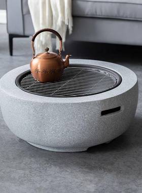 出口庭院别墅取暖火炉木炭火盆家用室内户外烧烤桌烧烤炉复古冬季