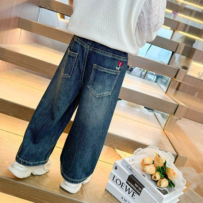 女童牛仔裤秋冬款2025新款儿童秋装裤子中小童装女孩秋季直筒长裤,淘宝优惠券,粉丝福利购,淘宝优惠卷