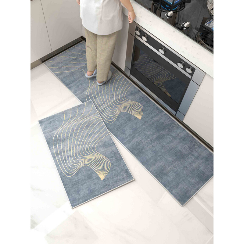 厨房地垫家用防滑防油防水脚垫耐脏免清洗定制长条吸水吸油地毯 - 图3