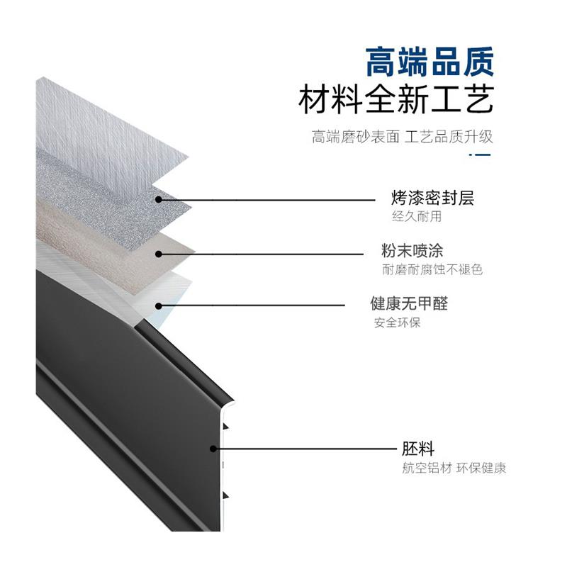 地脚线铝合金踢脚线6cm金属踢脚线极窄踢脚线不锈钢踢脚线自粘 - 图3