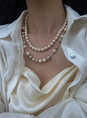 NININA三色混搭珍珠项链