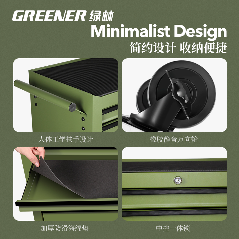 GREENER小推车北欧工业风咖啡厅画室置物架移动工具收纳柜子家用-图1