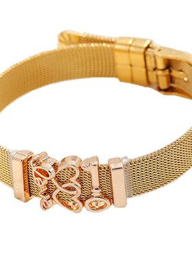 10mm不锈钢手表链式手链 DIFY简约爱心手链送朋友饰品