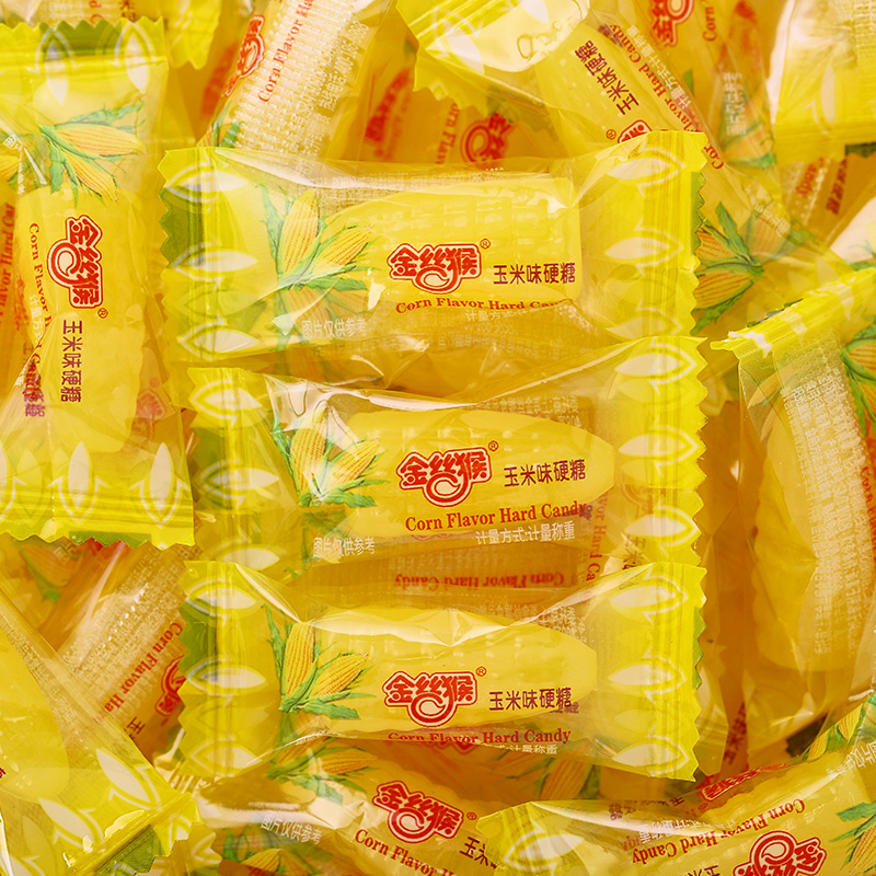 金丝猴玉米味硬糖水果500g约120结婚庆喜糖果怀旧新年货零食散装