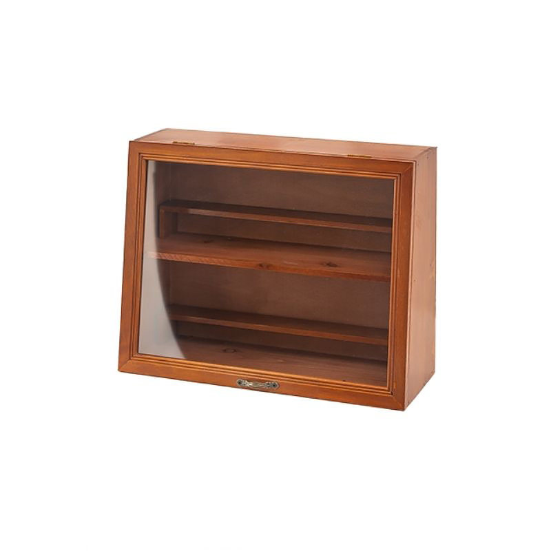 复古实木翻盖亚克力两层桌面化妆品收纳盒手办展示柜盲盒杯子厨房,淘宝优惠券,粉丝福利购,淘宝优惠卷