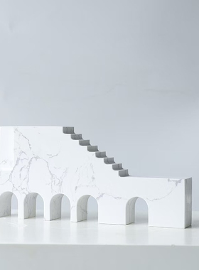 电视柜纯大理石摆设建筑长城摆件