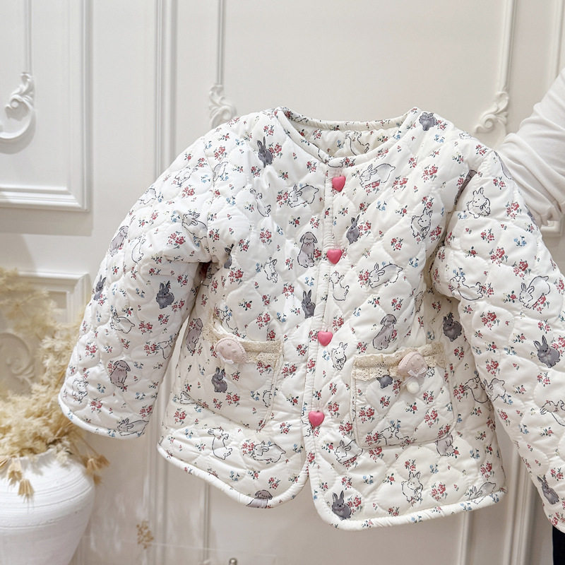 女童秋冬季加绒加厚棉服宝宝保暖棉袄儿童碎花上衣外套洋气冬装潮,淘宝优惠券,粉丝福利购,淘宝优惠卷