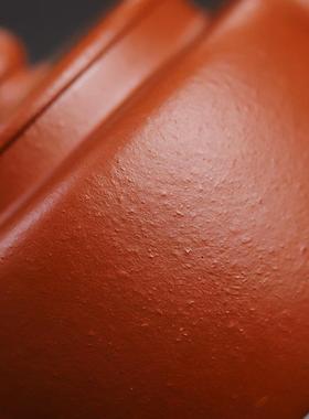 宜兴紫砂壶工堂原矿生砂朱泥纳贤120毫升内推孔小品茶壶茶具