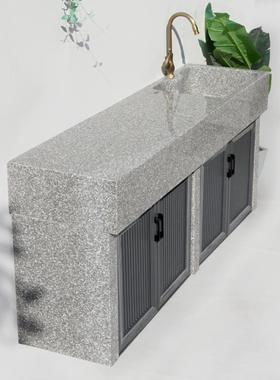 大理石洗手池烧烤台庭院露台户外石材洗手台盆室外水槽石头洗衣池