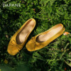 Daphne sheepskin red shoes women's flat wedding shoes