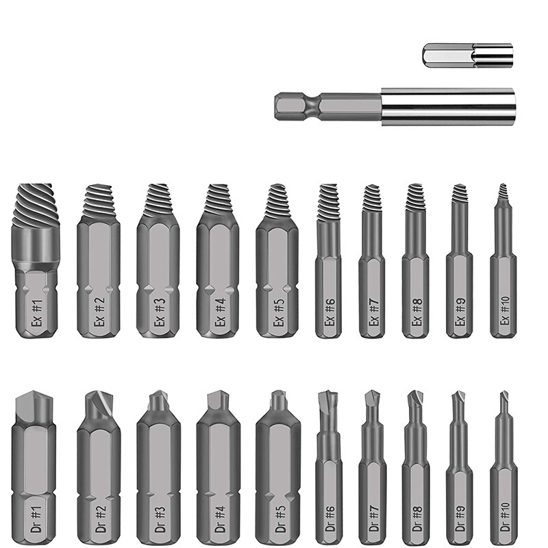 高速钢22件套断丝取出器断头螺钉取出器破损拧花螺丝拆除修复工具-图2