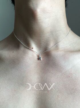 好诶/Summertime系列 · 极简银色星星镶钻项坠项链