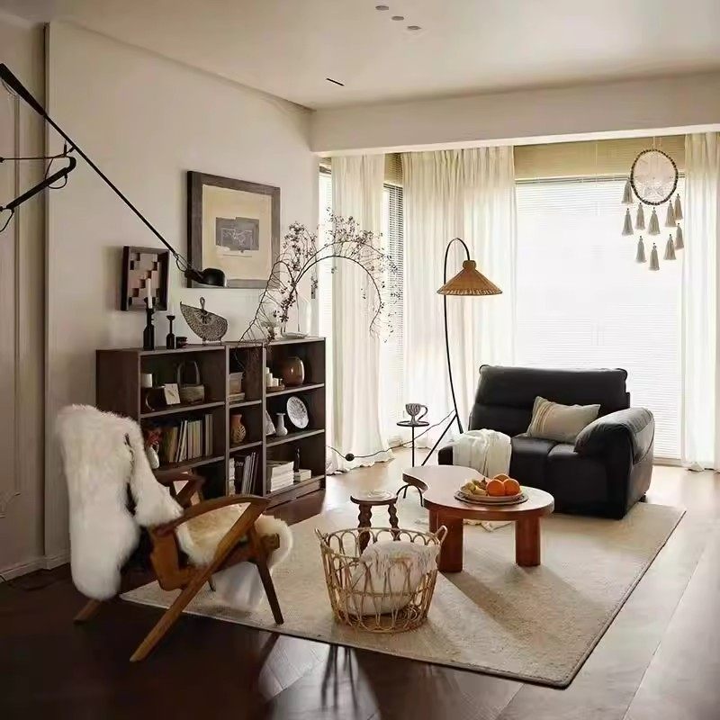 书柜书架置物柜简约实木落地矮柜简约复古风收纳格柜子组合置物架,淘宝优惠券,粉丝福利购,淘宝优惠卷