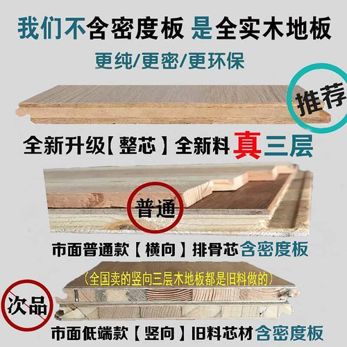 木地板新三层实木复合地板ENF母婴级环保 家用防水耐磨隔音木地板 - 图1