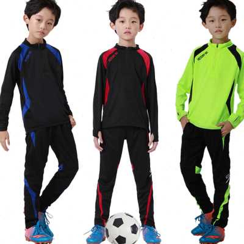 儿童足球服长袖套装秋季足球训练服套装长袖男女足球队服定制新款