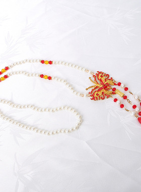 【思华年】景泰蓝蝴蝶长璎珞背云流苏明制汉服项链国风马面裙配饰