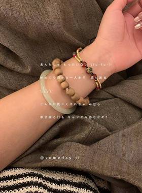 新中式复古藏珠手链小众高级感手工串珠天然石国风手绳民族风手饰