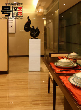 白色大理石雕塑底座酒店高档装饰品墩子创意样板房摆件摆台