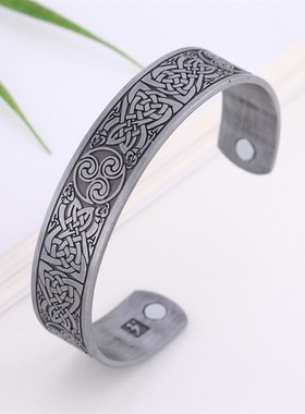 北欧创意红铜三角结北欧卢恩文符号N结 动物卡通手镯