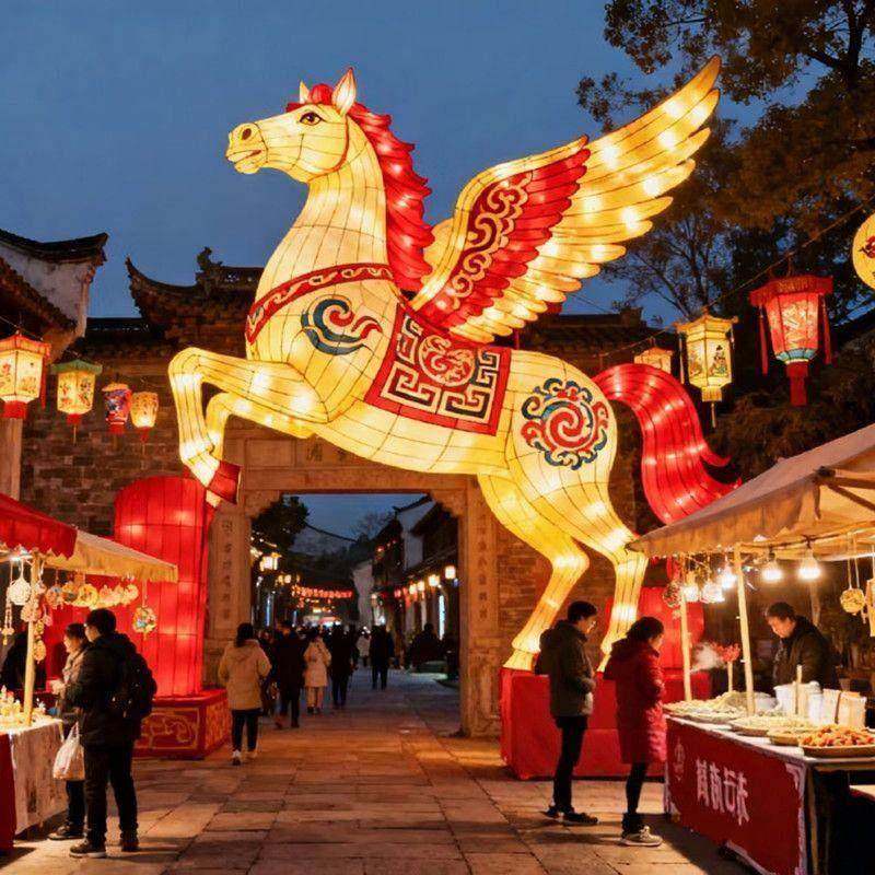 2026马年大型节日花灯春节元宵庙会灯展灯会传统非遗彩灯造型制作,淘宝优惠券,粉丝福利购,淘宝优惠卷