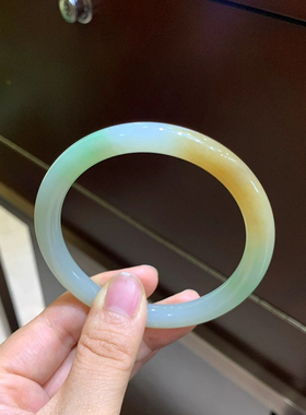 高端新疆老料俏色且末糖美人条玉镯和田玉糖白圆条手镯新中式女款