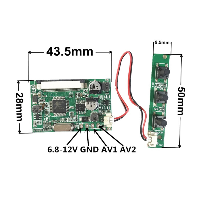 4.3寸5寸液晶屏驱动板带电量显示驱动板 800*480分辨率热成像-图0