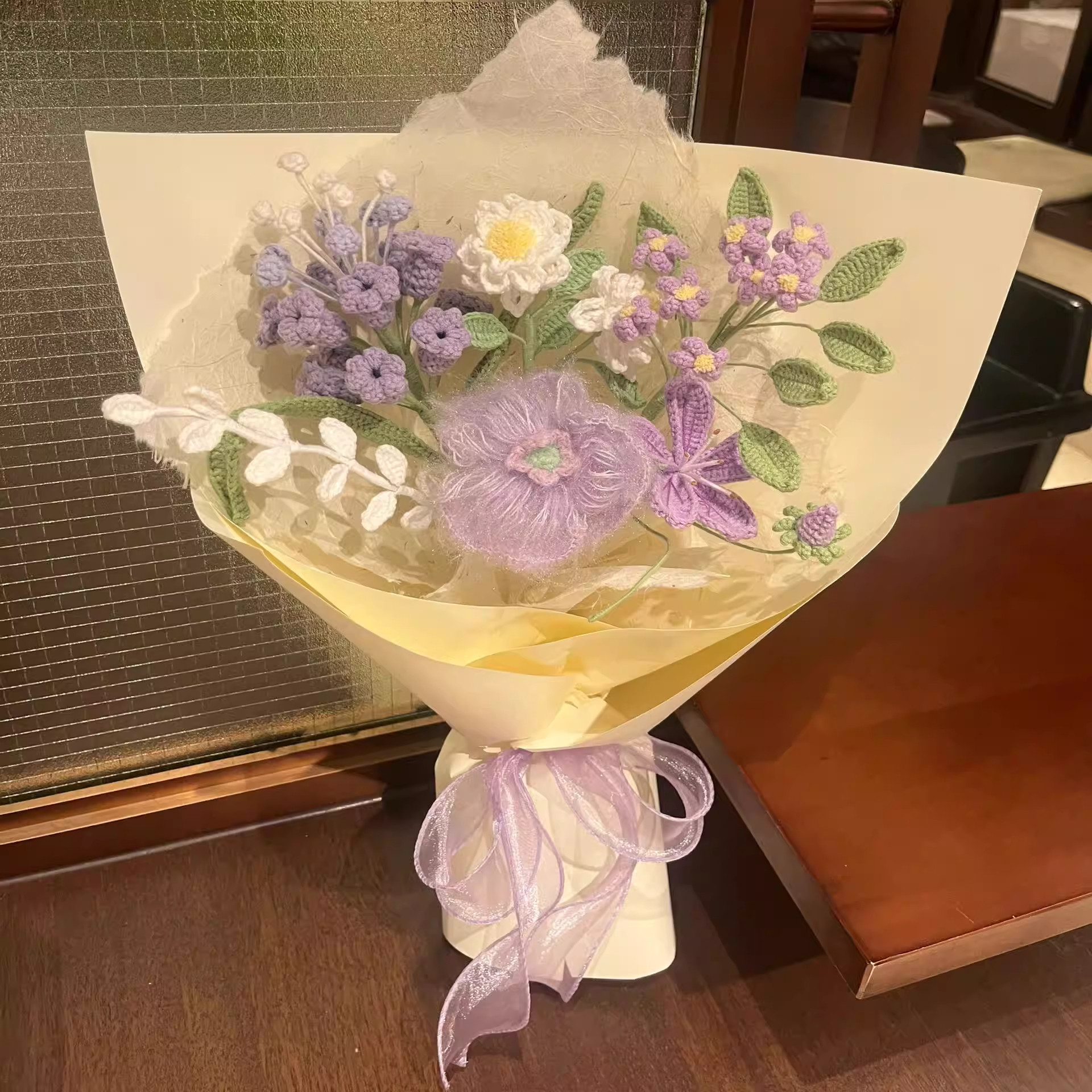 手工编织花束diy材料包雪妃尔毛线钩织玫瑰花送女朋友闺蜜礼物,淘宝优惠券,粉丝福利购,淘宝优惠卷