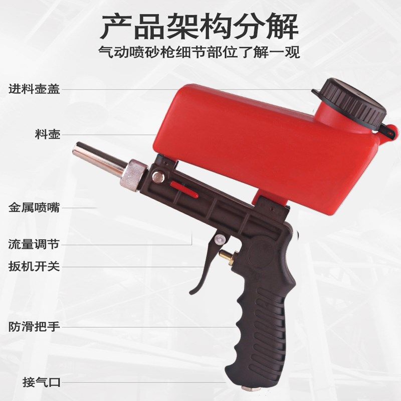 手持式喷砂枪气动喷沙除锈枪小型高压除锈翻新便携手动喷砂机枪头,淘宝优惠券,粉丝福利购,淘宝优惠卷