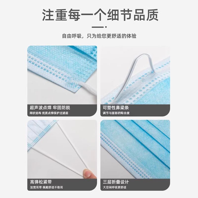 口罩整箱2000只一次性工厂防尘采购专用劳动防护黑色白色专用粉尘