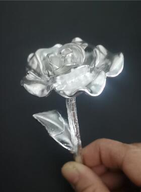 厂家直供纯锡玫瑰花办公室居家摆件装饰桌面摆件金属工艺品摆件