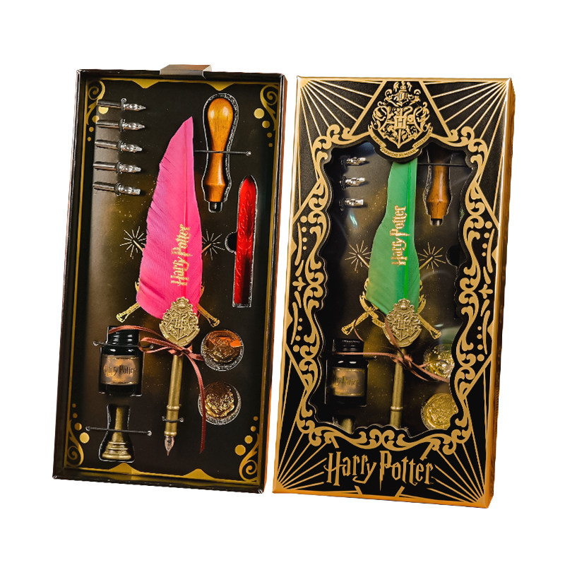 哈利波特官方周边霍格沃茨羽毛笔黑金火漆印章礼盒四学院套装文具,淘宝优惠券,粉丝福利购,淘宝优惠卷