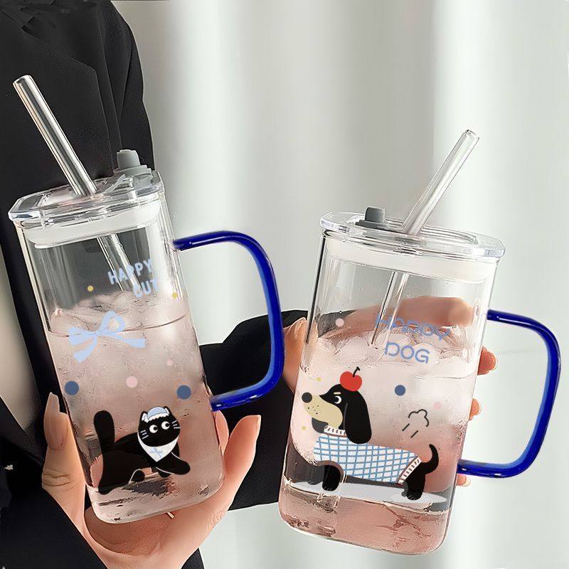 2026新款超大容量玻璃杯学生高颜值ins水杯家用耐高温带把手杯子,淘宝优惠券,粉丝福利购,淘宝优惠卷