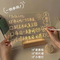 Xinjiang Tibet acrylic Remain message board luminous transparent plate erasable note plate desktop small pendulum pieces book