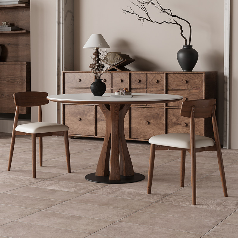 2025新款小户型智能电磁炉暖菜一体多功能德利丰岩板圆桌餐桌椅子,淘宝优惠券,粉丝福利购,淘宝优惠卷