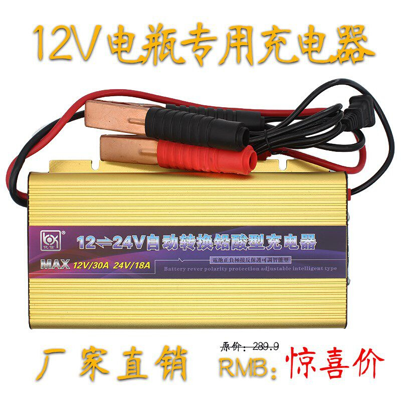 高档汽车电瓶充电器12v24v18a30a船用蓄电池纯铜大功率脉冲修复潮-图1