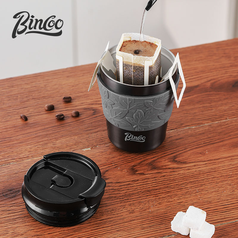 Bincoo便携咖啡杯子陶瓷覆层大容量随行水杯不锈钢女高颜值保温杯