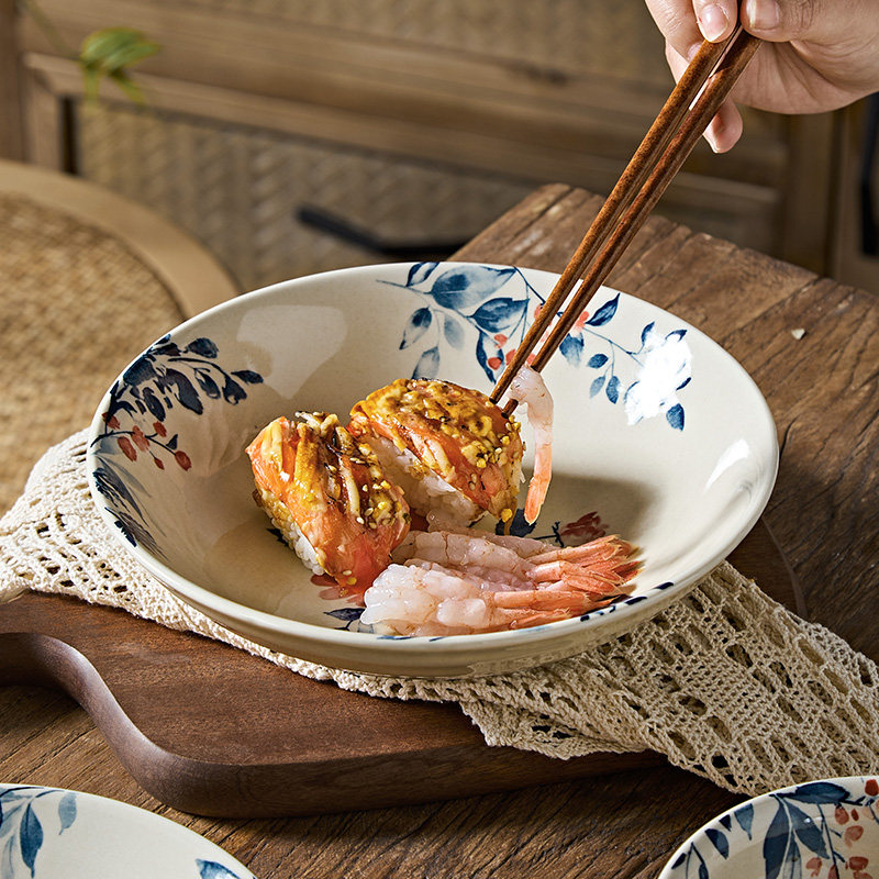 日式和风漂亮的深盘创意碟子家用碗盘套装汤盘鱼盘高级感盘子菜盘,淘宝优惠券,粉丝福利购,淘宝优惠卷