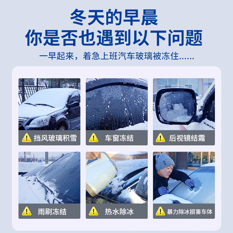 安克森汽车融雪除冰剂冬季车窗除霜防结冰去冰喷雾挡风玻璃除冰雪-图0