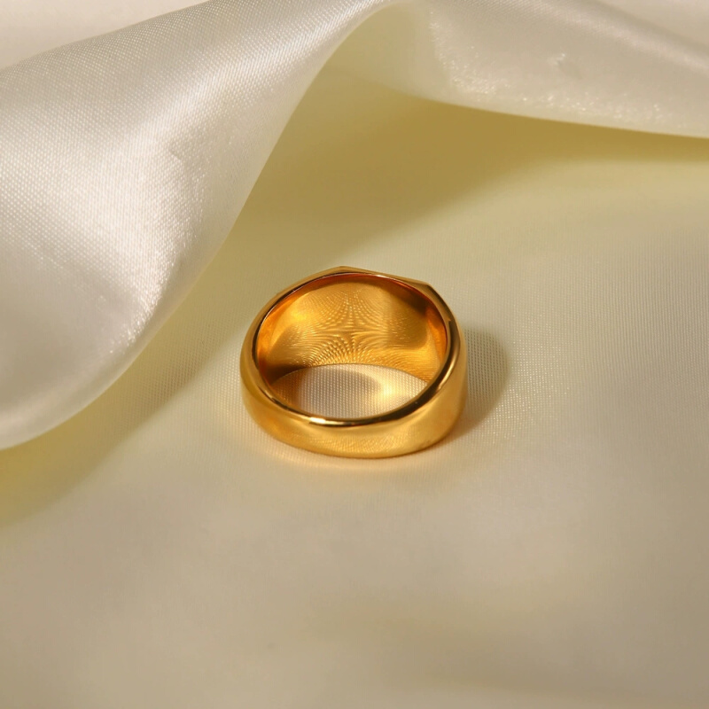 欧美INS网红摩登同款流行戒指18K镀金立方白锆石镶嵌戒指女士指环 - 图0