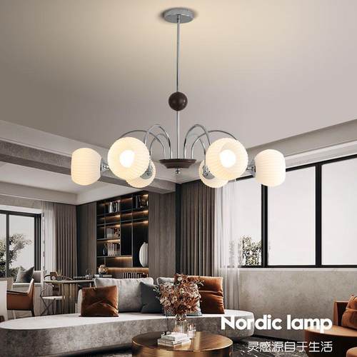 新款玻璃中古客厅灯主灯卧室灯吸顶吊灯主卧日式法式餐厅灯具 - 图0