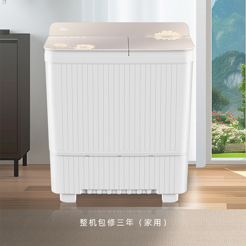 海尔统帅洗衣机10公斤大容量双缸桶半自动家用小型强力去污1188BS - 图1