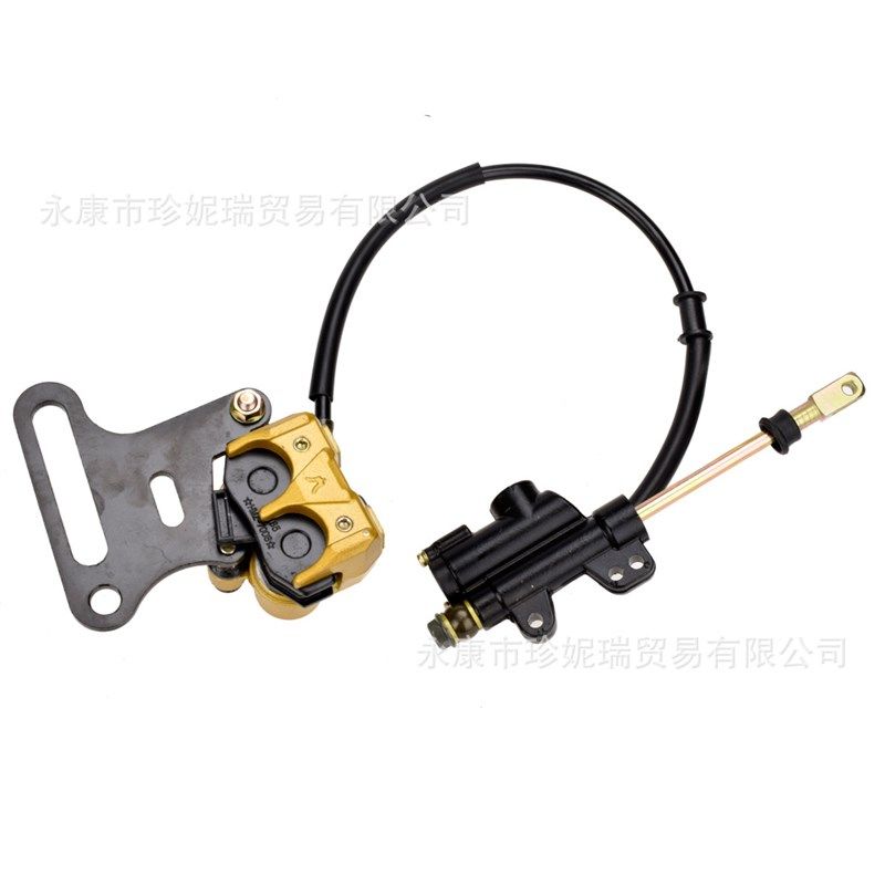 越野摩托车15mm后液压碟刹主缸卡钳脚刹车下泵总成SSR 70-200CC金 - 图0