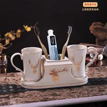 Eurostyle Ceramic Bathroom Five Pieces Toiletries Wash Suit Bath Room Supplies Toilet Gargling Cups Toothbrush Cup Kit Brief