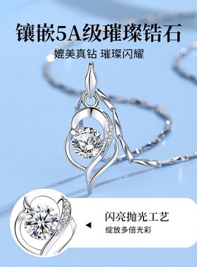 999纯银项链女2024新款轻奢小众锁骨链首饰品生日礼物送女友