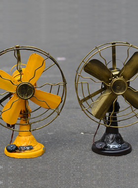 美式复古怀e旧老式电风扇模型铁艺风扇创意摄影道具橱窗饰品摆件