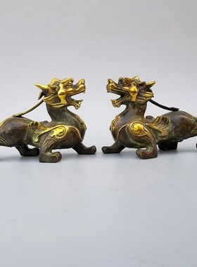 铜貔貅摆件一对皮丘雌雄财福貔貅新店铺K家居装饰开业礼品铜貔貅